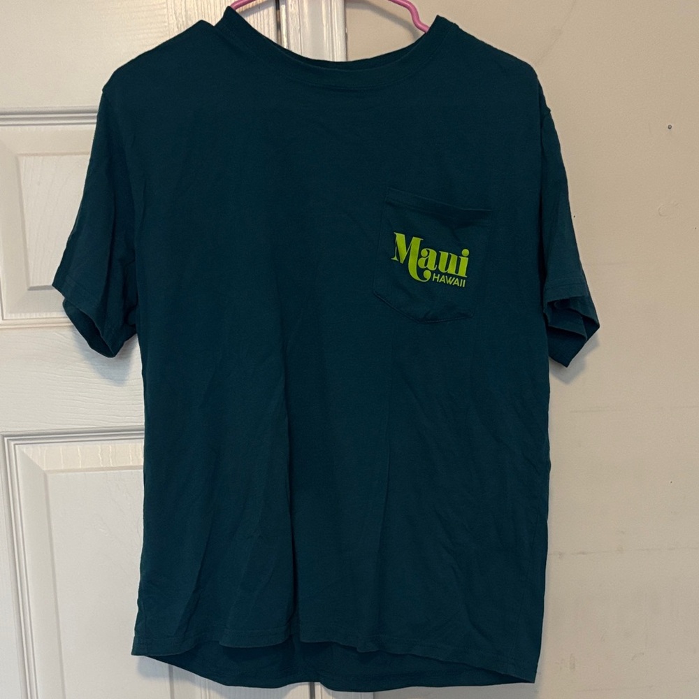 Dark Teal T-Shirt with Maui Hawaii Print